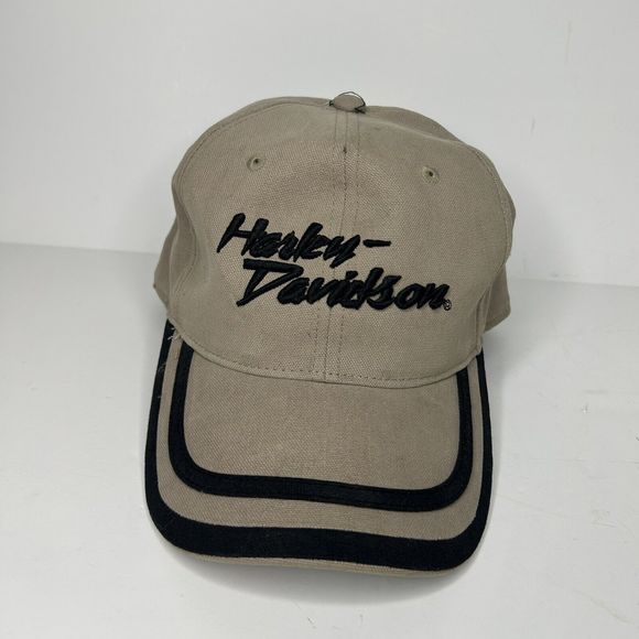 HARLEY DAVIDSON BASEBALL CAP/HAT-HD SIZE MEDIUM FITS 7 3/8" BEIGE-BROWN/COTTON - Picture 1 of 9